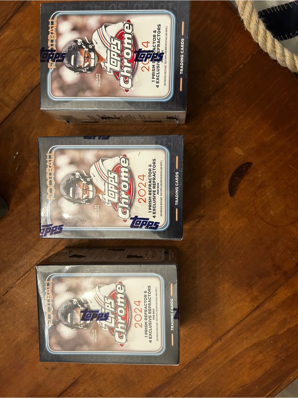 Topps Chrome 2024 Football Trading Card Blister Boxes - Blue & White.